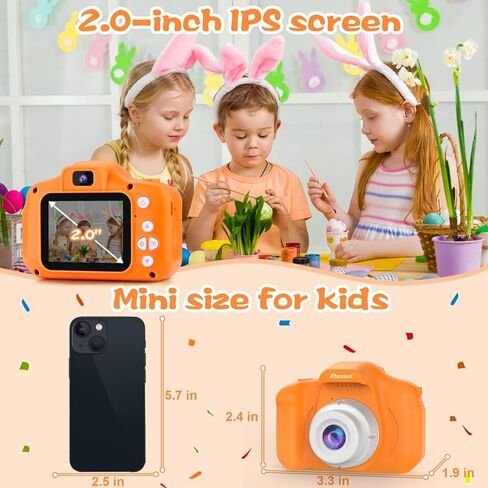 PROGRACE Kids Camera for Boys Girls - Dual Selfie Mini Children Camera Age 3 4 5 6 7 8 9 Year Old Kids Camcorder Birthday Gifts for Girls Boys Toy Camera for Kids Video Camera Recorder, Unicorn in Kuwait