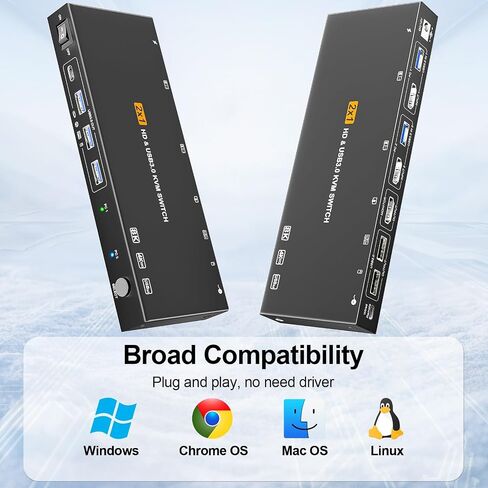 USB 3.0 Switch Selector 2 Computers Share 1 USB 3.0 Ports KVM Switcher USB for PC Laptop Keyboard Mouse Printer Scanner One Button Switch Adapter in Saudi Arabia