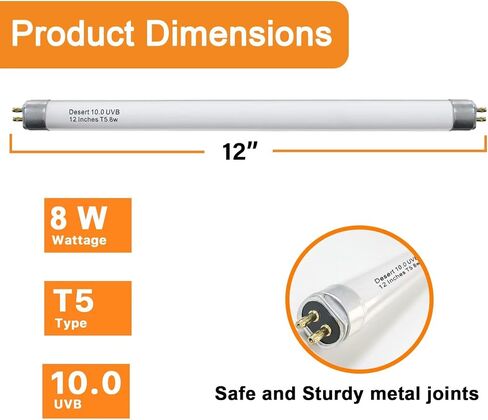 T5 مصابيح الزواحف مجموعة التحرير والسرد 16 واط ، 12 بوصة T5 ضوء الزواحف UVB ، T5 10.0 UVB الإضاءة الزواحف ، ضوء الزواحف الصحراء للسحلية ، التنين الملتحي ، السلحفاة in Kuwait
