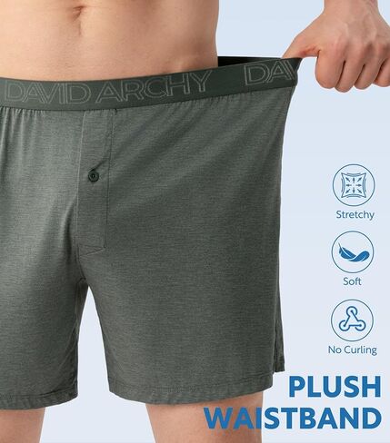 DAVID ARCHY Mens Boxer Shorts Cooling Breathable Loose Mens Boxers Moisture-Wicking Boxers for Men Pack in Saudi Arabia
