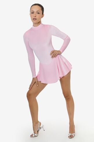 VVT410 VELVET Long Sleeve Mockneck Skirted Leotard ، Lamt Stretch Velvet ، مصنوع في الولايات المتحدة الأمريكية in Kuwait
