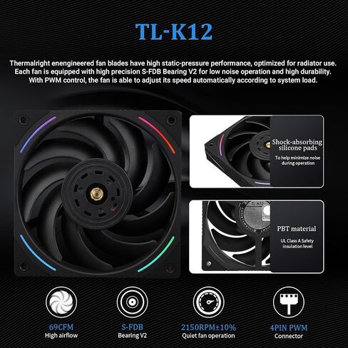 Thermalright Elite Vision 360 Argb White Cpu Aio Cooler ، شاشة IPS LCD بدقة 320 * 320 ، من أجل AM5 & Intel 1700/1851 ، مبرد بوحدة المعالجة المركزية عالية الأداء مع 2.73 بوصة شاشة سائلة قابلة للإزالة in Kuwait