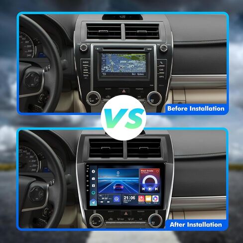 2+32g Android 12 Double Din Car Stereo لتويوتا كامري 2012-2014 مع 10.1 بوصة من الشاشة التي تعمل باللمس المدمج في Carplay اللاسلكي/Android Auto/GPS/Bluetooth/FM/Aux-in/القيادة/الكاميرا الاحتياطية in Kuwait