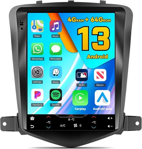 [2+64g Android 13] استريو لراديو السيارة لشيفروليه تشيفي كروز J300 2009-2014 مع رابط Carplay و Android Auto/Mirror ، 9.7 بوصة شاشة Bluetooth التي تعمل باللمس in Kuwait