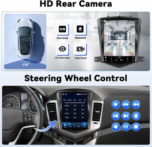 [2+64g Android 13] استريو لراديو السيارة لشيفروليه تشيفي كروز J300 2009-2014 مع رابط Carplay و Android Auto/Mirror ، 9.7 بوصة شاشة Bluetooth التي تعمل باللمس in Kuwait