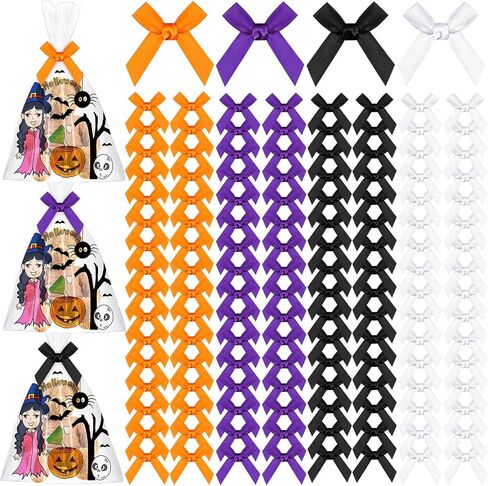 300 Pcs Christmas Halloween Mini Bows Small Ribbon Bows Bowknot Metallic Edge for Hand Account Sewing Appliques Crafts Decor ​Wedding Birthday Party Decoration (Vivid Colors,Pretty Style) in Saudi Arabia