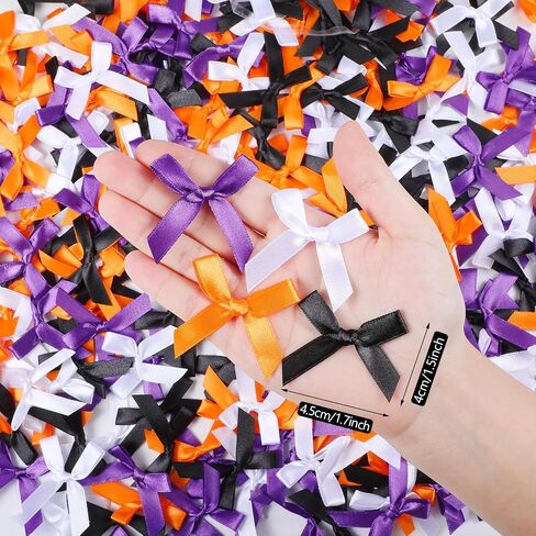 300 Pcs Christmas Halloween Mini Bows Small Ribbon Bows Bowknot Metallic Edge for Hand Account Sewing Appliques Crafts Decor ​Wedding Birthday Party Decoration (Vivid Colors,Pretty Style) in Saudi Arabia