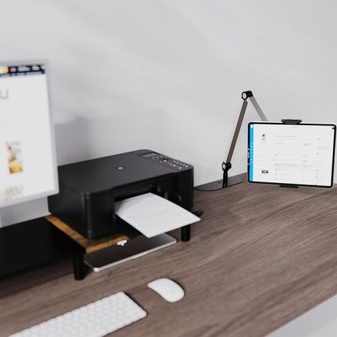 Phone and Tablet Holder for Bed,Sofa and Desk Dual Use-Weight Base, Adjustable Arm Stretchable Stand, Compatible with IPad Mini Air Pro, Galaxy Tab, Kindle, Switch, Phone - Silver in Saudi Arabia