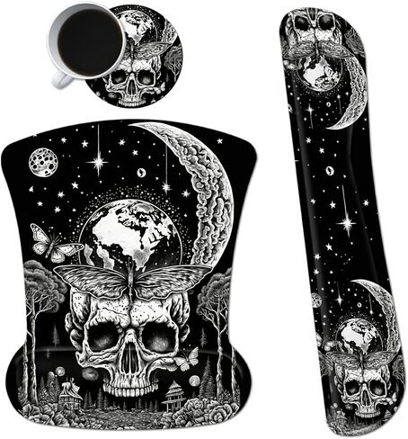 Ergonomic Mouse Pad with Wrist Support Gel Mouse Pads and Upgrade Keyboard Wrist Rest Pad Set, Coasters Non-Slip PU Base Mouse Mat for Office Gaming Computer Laptop Home, Hummingbird Flower in Saudi Arabia