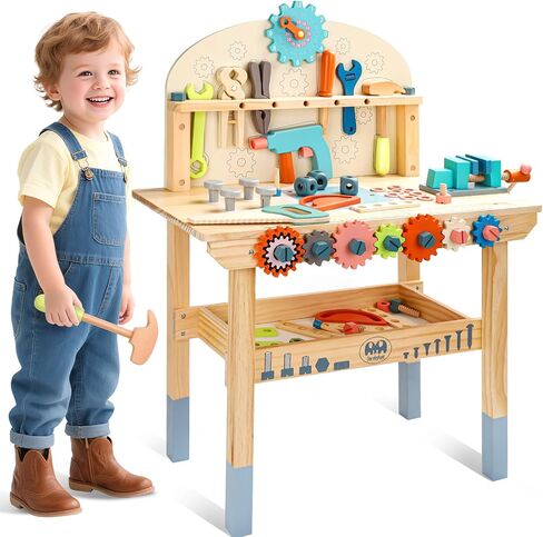 أدوات Kids Bench ، أدوات اللعب الخشبية التي يتم تعيينها مع أطفال حزام الحزام الصغار in Kuwait