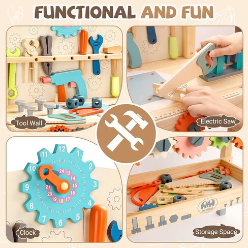 أدوات Kids Bench ، أدوات اللعب الخشبية التي يتم تعيينها مع أطفال حزام الحزام الصغار in Kuwait
