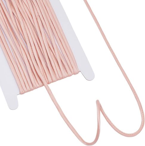 FINGERINSPIRE 10 Yards Satin Covered Upholstery Cord White 5mm Braided Decorative Rope Cord Satin Silk Thread Satin Polyester Cord for Jewelry Making Bracelet Necklaces Beading Thread in Saudi Arabia