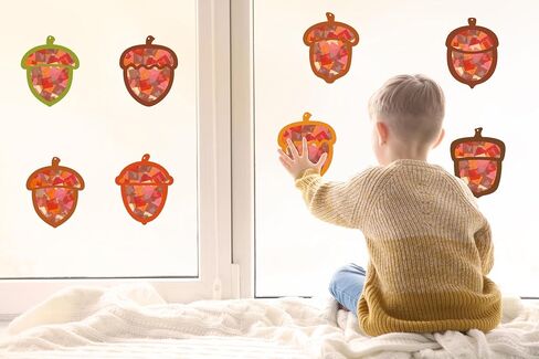 Renbuzhu 40PCS Back to School Apple Crafts Bulk: Tissue Paper Sign Suncatchers, First Day of Classroom Activities DIY Kit, Fall Decorations, Window Stained Glass Effect Art Supplies in Saudi Arabia
