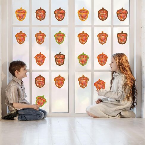 Renbuzhu 40PCS Back to School Apple Crafts Bulk: Tissue Paper Sign Suncatchers, First Day of Classroom Activities DIY Kit, Fall Decorations, Window Stained Glass Effect Art Supplies in Saudi Arabia