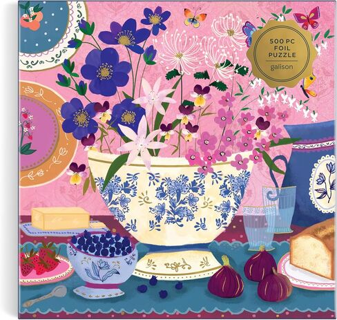 Galison Joy Laforme Flower Shop – 500 Piece Unique House Shaped Puzzle with Dreamy and Springtime Artwork of A Cozy Flower Shop in Saudi Arabia