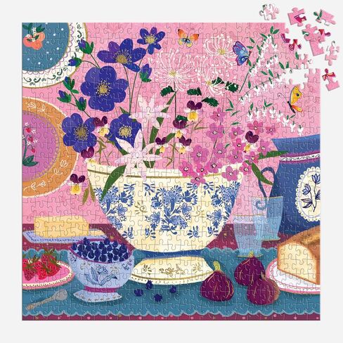 Galison Joy Laforme Flower Shop – 500 Piece Unique House Shaped Puzzle with Dreamy and Springtime Artwork of A Cozy Flower Shop in Saudi Arabia
