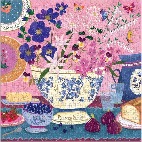 Galison Joy Laforme Flower Shop – 500 Piece Unique House Shaped Puzzle with Dreamy and Springtime Artwork of A Cozy Flower Shop in Saudi Arabia