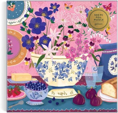 Galison Joy Laforme Flower Shop – 500 Piece Unique House Shaped Puzzle with Dreamy and Springtime Artwork of A Cozy Flower Shop in Saudi Arabia
