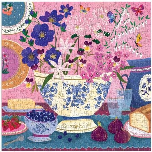 Galison Joy Laforme Flower Shop – 500 Piece Unique House Shaped Puzzle with Dreamy and Springtime Artwork of A Cozy Flower Shop in Saudi Arabia
