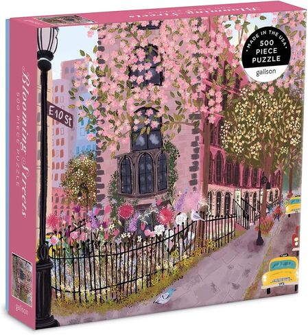 Galison Joy Laforme Flower Shop – 500 Piece Unique House Shaped Puzzle with Dreamy and Springtime Artwork of A Cozy Flower Shop in Saudi Arabia