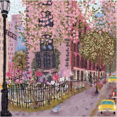 Galison Joy Laforme Flower Shop – 500 Piece Unique House Shaped Puzzle with Dreamy and Springtime Artwork of A Cozy Flower Shop in Saudi Arabia