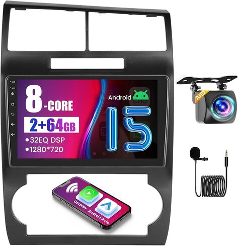 2+64G Android 13 CarPlay Car Stereo Radio for Dodge Charger 2006-2007 for Dodge Magnum 2005-2007, 9'' HD Touch Screen Android Auto, AHD Backup Camera, Bluetooth, GPS, WiFi, FM RDS in Saudi Arabia