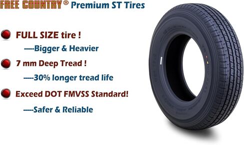 مجموعة عجلات إطار المقطورة ST175/80R13 8 طبقات D 97M 5 عروة على حافة PCD بيضاء مقاس 4.5 بوصة، مجموعة 2 in Saudi Arabia