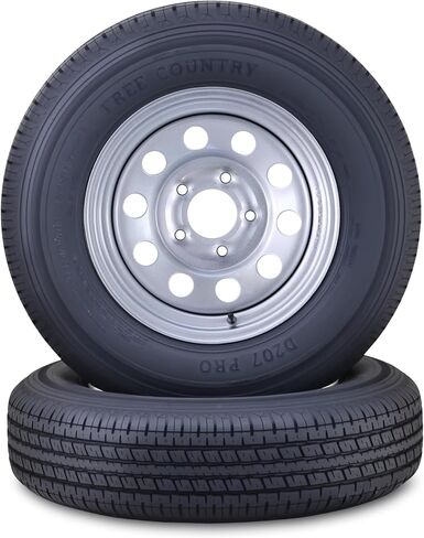 مجموعة عجلات إطار المقطورة ST175/80R13 8 طبقات D 97M 5 عروة على حافة PCD بيضاء مقاس 4.5 بوصة، مجموعة 2 in Saudi Arabia