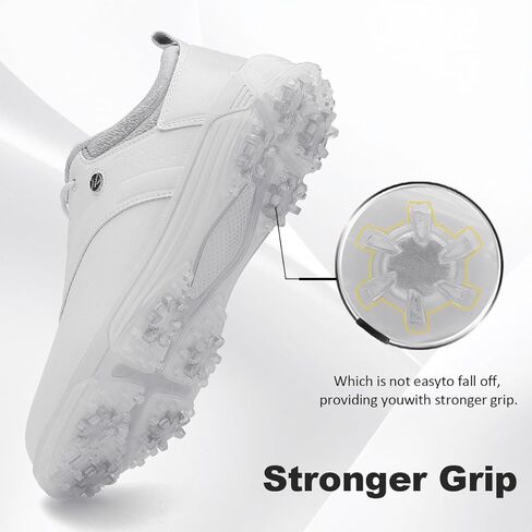 Ultiant Mens Golf Shoes مقاومة للماء ثابتة عديمة الفصائل حذاء رياضة في الهواء الطلق مريح بحجم 7.5-13 in Kuwait