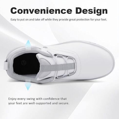 Ultiant Mens Golf Shoes مقاومة للماء ثابتة عديمة الفصائل حذاء رياضة في الهواء الطلق مريح بحجم 7.5-13 in Kuwait