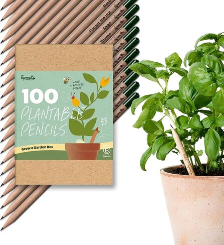 أقلام رصاص بعلبة خشبية من SproutWorld | طبعة المعلم | أقلام رصاص خشبية قابلة للزراعة من الجرافيت مشحذ مسبقًا من HB مع بذور الزهور والأعشاب والخضروات | هدية للمعلمين والأطفال المبدعين والطلاب | 32 عبوة in Kuwait
