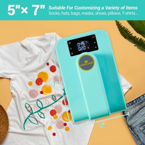 Mecolour Heat Mini Machine ، حديد حرارة صغيرة مع 3 إعدادات حرارة ، وتسخين بالتساوي للحرف اليدوية ، والقميص ، والأحذية ، والقبعات ، والوسائد ، والمزيد من مشاريع نقل التدفئة in Kuwait