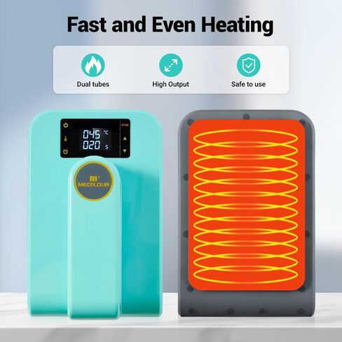 Mecolour Heat Mini Machine ، حديد حرارة صغيرة مع 3 إعدادات حرارة ، وتسخين بالتساوي للحرف اليدوية ، والقميص ، والأحذية ، والقبعات ، والوسائد ، والمزيد من مشاريع نقل التدفئة in Kuwait