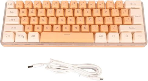 لوحة مفاتيح Zjchao Mini ، 61 مفتاح ألعاب لوحة مفاتيح 60 في المئة RGB الميكانيكية المدمجة للكتلة (وردي أبيض) in Saudi Arabia