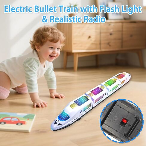 Otonopi Toy Train Train Electric Bullet Train Train Train Action Action Action Scoomotive Car عالي السرعة مع البرق ثلاثي الأبعاد وهدية الموسيقى للأطفال ، وتتغير وتغيير الاتجاهات على اتصال ، 20.5 '' in Kuwait