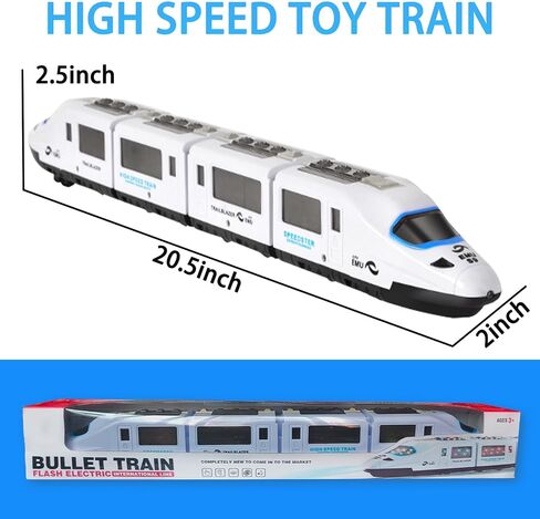 Otonopi Toy Train Train Electric Bullet Train Train Train Action Action Action Scoomotive Car عالي السرعة مع البرق ثلاثي الأبعاد وهدية الموسيقى للأطفال ، وتتغير وتغيير الاتجاهات على اتصال ، 20.5 '' in Kuwait