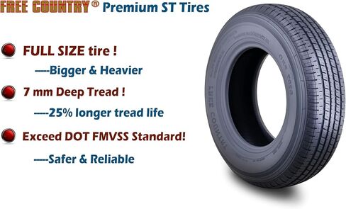 مجموعة عجلات إطارات المقطورة ST205/75R15 8 طبقات D 107M 5 عروة على حافة بيضاء PCD مقاس 4.5 بوصة، مجموعة 2 in Kuwait