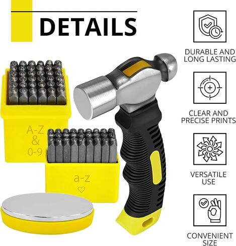 9 PCS Metal Number Stupling Kit - 1/4 بوصة من الصلب ، مجموعة طوابع ، مجموعة ختم ، مجموعة ، مجموعة ، مجموعة ختم المجوهرات المعدنية ، طقم طين ، رسائل وأرقام ، in Kuwait