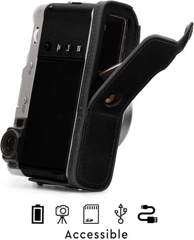 MegaGear MG1960 Ever Ready Genuine Leather Camera Case Compatible with Fujifilm X-S10 - Brown in Kuwait