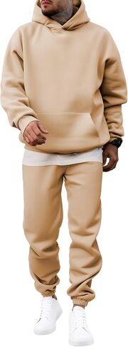 JMIERR Men's 2 Piece Outfits Hoodie Sweatshirt Tracksuit & Joggers Sweatpants Sweatsuit Set in Saudi Arabia