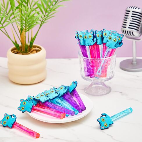 24 PCS Bow Mini Bubble Wands Cutty Kitty Party Favors Kawaii Pink Bow Bubbles Sticks Wands for Cartoon Cat Histten Formt Party Supplies ، حقيبة هدايا Goodie ، جوائز الفصل in Kuwait
