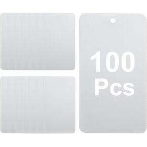 UXCELL 100PCS علامات الشحن البلاستيكية الأخضر ، 3.5 "× 2" علامات وضع العلامات على الماء قابلة للكتابة علامات تعليق فارغة مثقبة لوضع علامات الصمام ، الهدية ، الأمتعة ، المرآب ، علامة الجرد in Kuwait