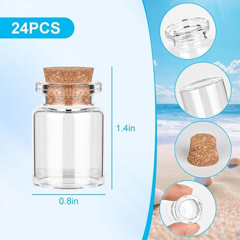 40ML DIY Decoration Glass Jars,12PCS Mini Glass Bottle with Wood Cork Stoppers for Halloween Decorations,Wedding Party Favors in Saudi Arabia