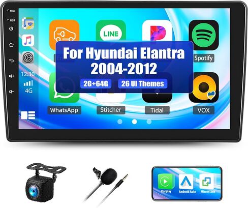 SIXWIN Android Car Stereo for Hyundai Elantra 2004-2012 with Wireless CarPlay Android Auto Mirror Link 2G+64G 9 Inch Touchscreen Bluetooth GPS Navigation WiFi FM Backup Camera MIC in Saudi Arabia