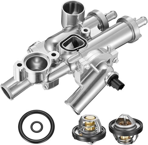 BDFHYK 902-3040 مجموعة مبيت ترموستات تبريد الألومنيوم المتوافقة مع 2014-2022 Ram 1500 Jeep 2021-2022 Gladiator 2014-2021 Grand Cherokee 2020-2022 Wrangler 3.0L استبدال 68253514AA in Saudi Arabia