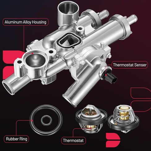 BDFHYK 902-3040 مجموعة مبيت ترموستات تبريد الألومنيوم المتوافقة مع 2014-2022 Ram 1500 Jeep 2021-2022 Gladiator 2014-2021 Grand Cherokee 2020-2022 Wrangler 3.0L استبدال 68253514AA in Saudi Arabia