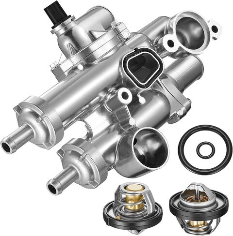 BDFHYK 902-3040 مجموعة مبيت ترموستات تبريد الألومنيوم المتوافقة مع 2014-2022 Ram 1500 Jeep 2021-2022 Gladiator 2014-2021 Grand Cherokee 2020-2022 Wrangler 3.0L استبدال 68253514AA in Saudi Arabia
