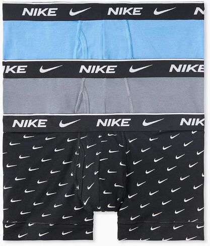 سروال داخلي رجالي من Nike Dri-FIT مصنوع من القطن الأساسي قابل للتمدد مقاس 4 بوصات (كبير، أسود/سبج/جيم رويال) in Saudi Arabia