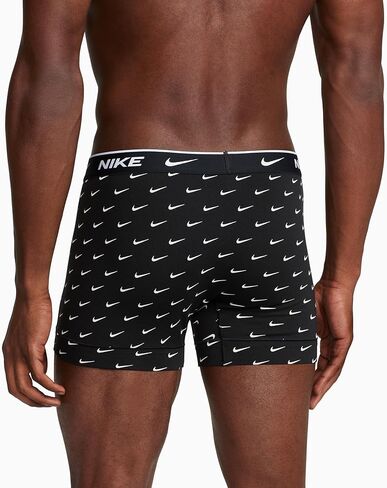 سروال داخلي رجالي من Nike Dri-FIT مصنوع من القطن الأساسي قابل للتمدد مقاس 4 بوصات (كبير، أسود/سبج/جيم رويال) in Saudi Arabia