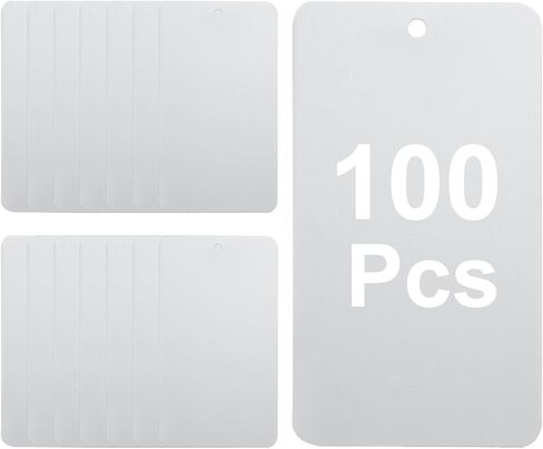 UXCELL 100PCS علامات الشحن البلاستيكية الأخضر ، 3.5 "× 2" علامات وضع العلامات على الماء قابلة للكتابة علامات تعليق فارغة مثقبة لوضع علامات الصمام ، الهدية ، الأمتعة ، المرآب ، علامة الجرد in Kuwait